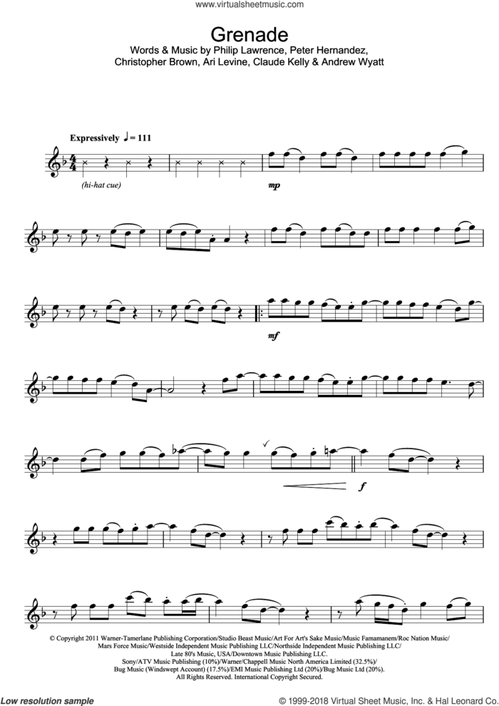 Detail Flute Notes For Grenade Nomer 4