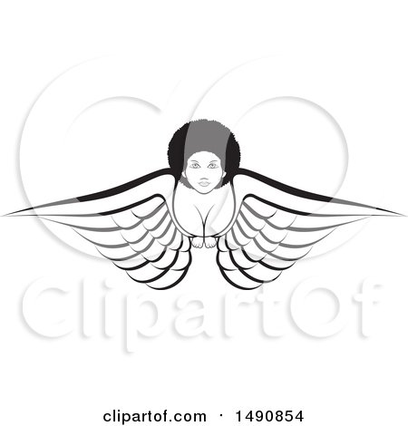 Detail Flying Angel Clipart Black And White Nomer 21