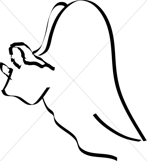 Flying Angel Clipart Black And White - KibrisPDR