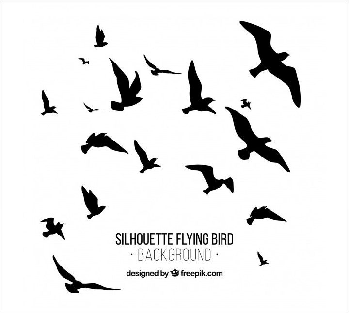 Detail Flying Bird Silhouette Vector Nomer 33