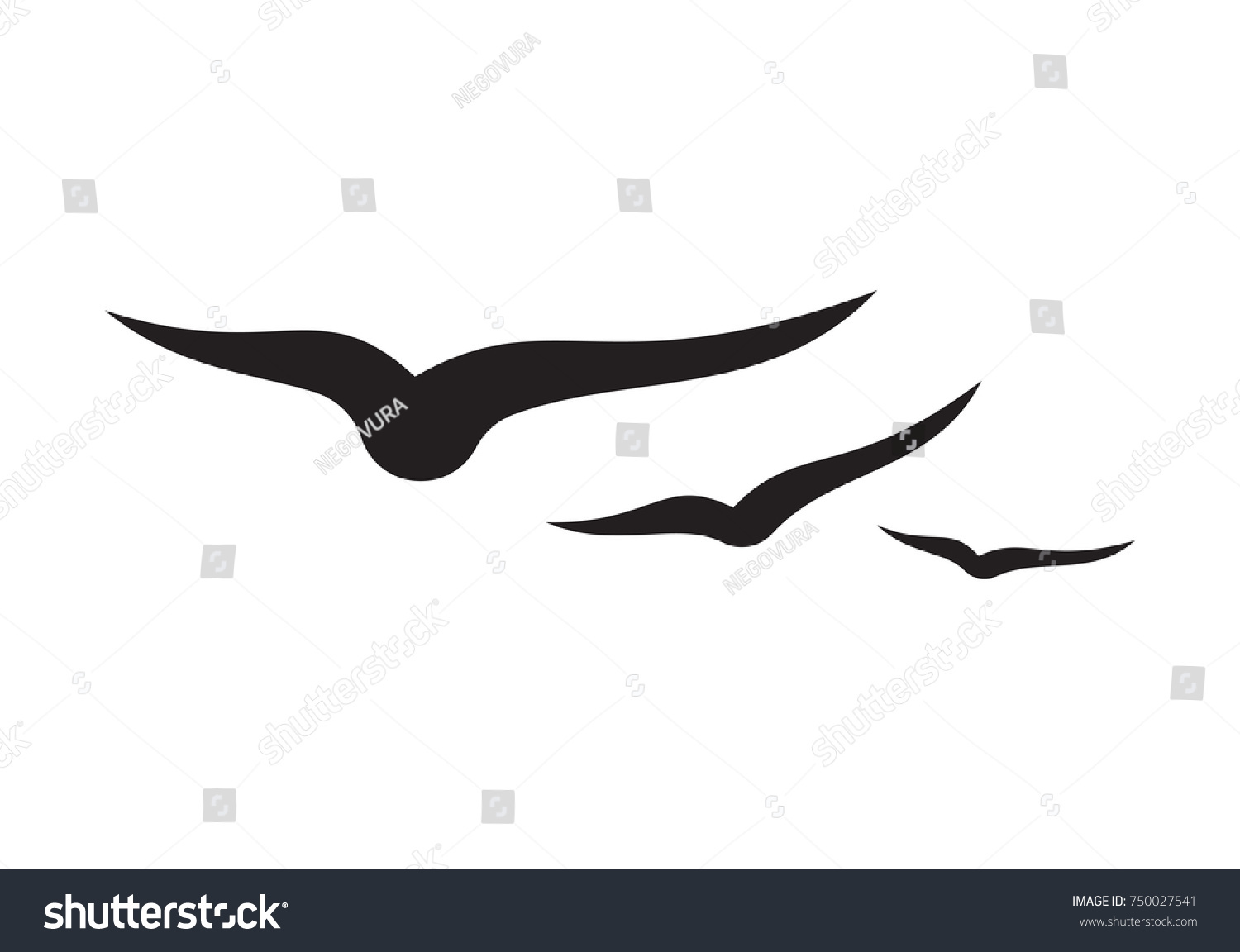 Detail Flying Bird Silhouette Vector Nomer 36