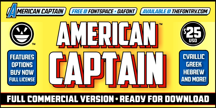 Detail Font Captain America Nomer 39