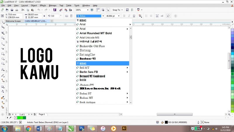 Detail Font Corel Draw Untuk Logo Nomer 16