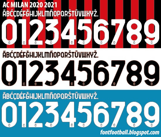 Detail Font Jersey Ac Milan Nomer 4