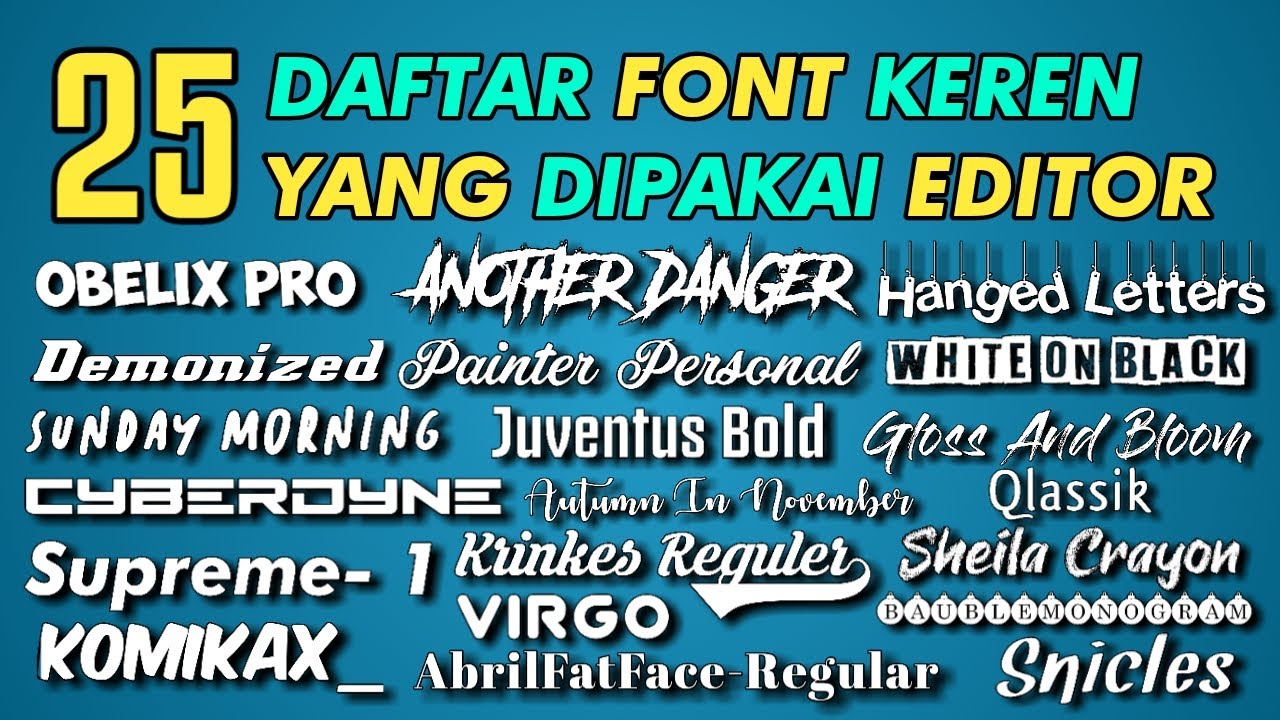 Detail Font Keren Editor Nomer 23