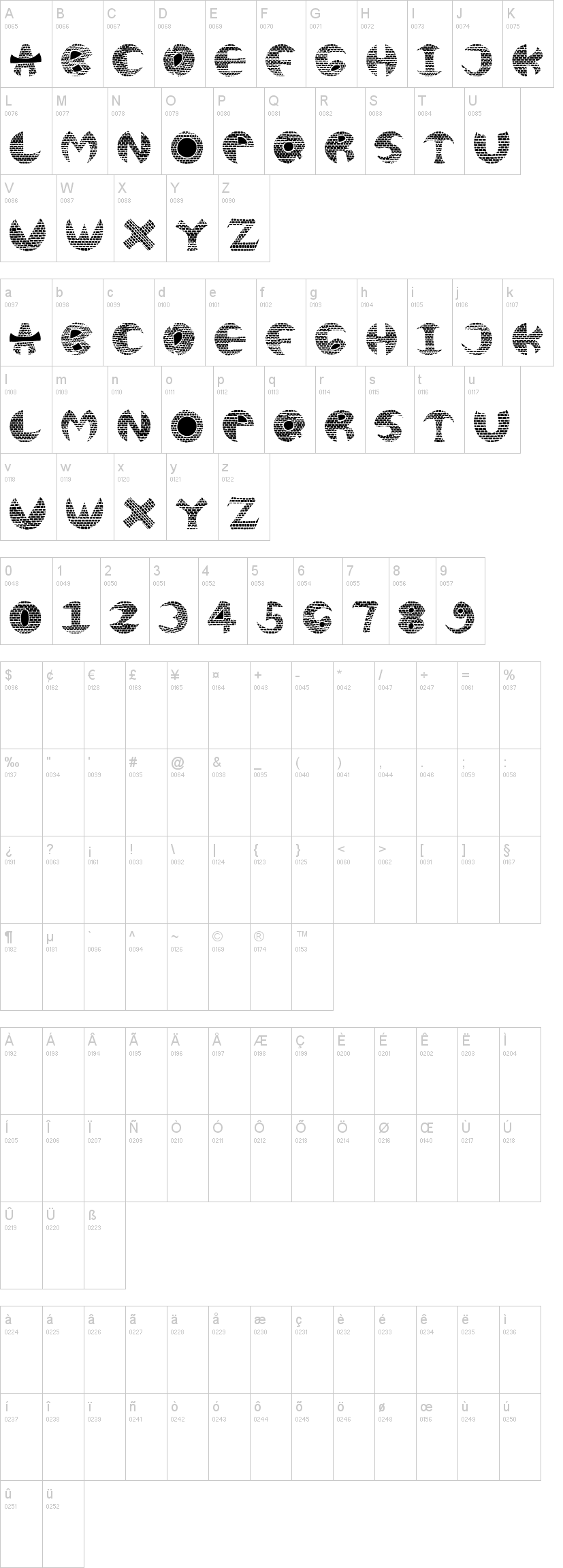 Detail Font Kotak Kotak Nomer 6