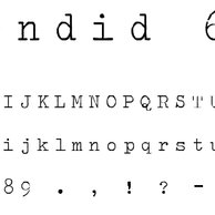 Detail Font Mesin Ketik Jadul Nomer 9