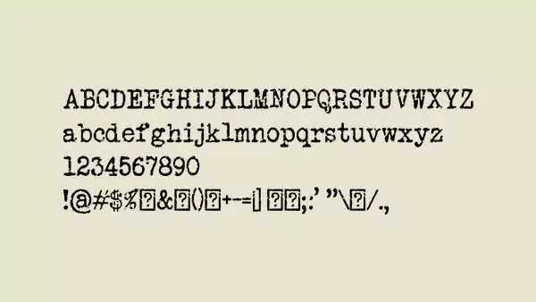 Detail Font Mesin Tik Nomer 20
