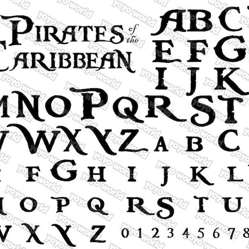 Detail Font Pirates Of The Caribbean Nomer 9