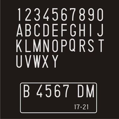 Detail Font Plat Nomor Nomer 32