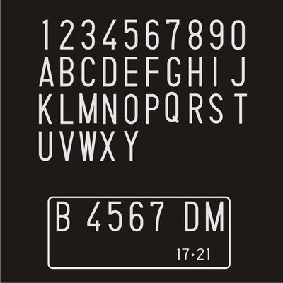 Detail Font Plat Nomor Kendaraan Nomer 16