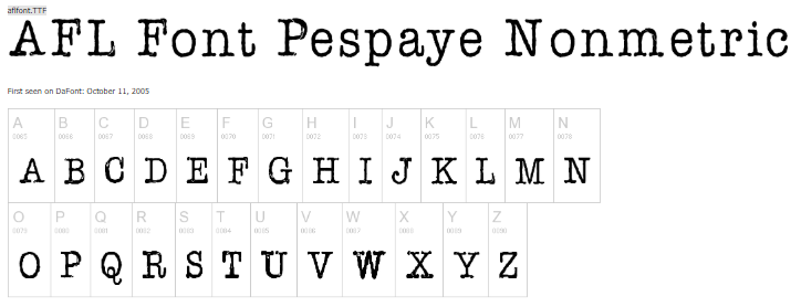 Detail Font Seperti Mesin Ketik Nomer 22