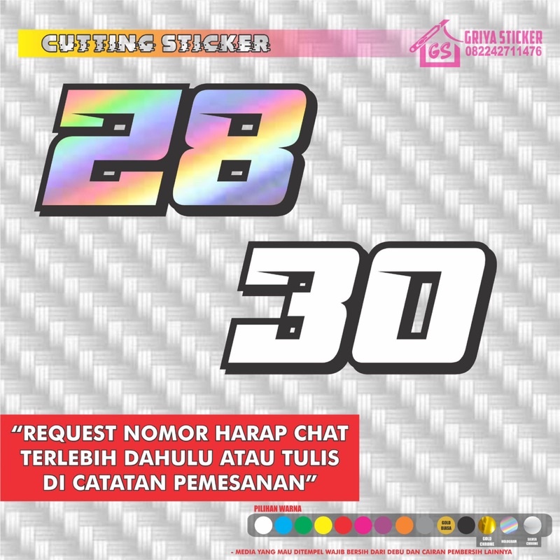 Detail Font Untuk Nomor Balap Nomer 34