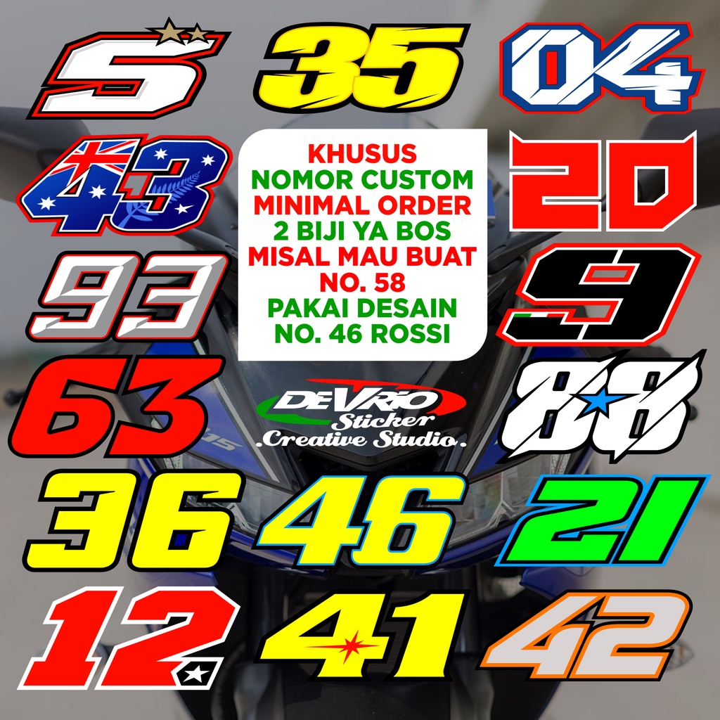 Detail Font Untuk Nomor Balap Nomer 47