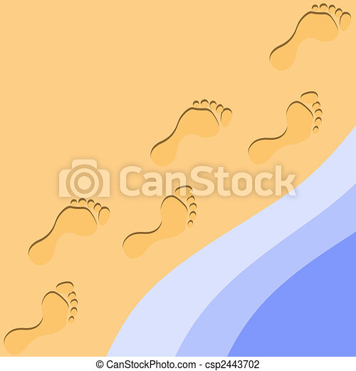 Detail Footprints In The Sand Clipart Nomer 19