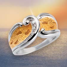 Detail Footprints In The Sand Gold Ring Nomer 17