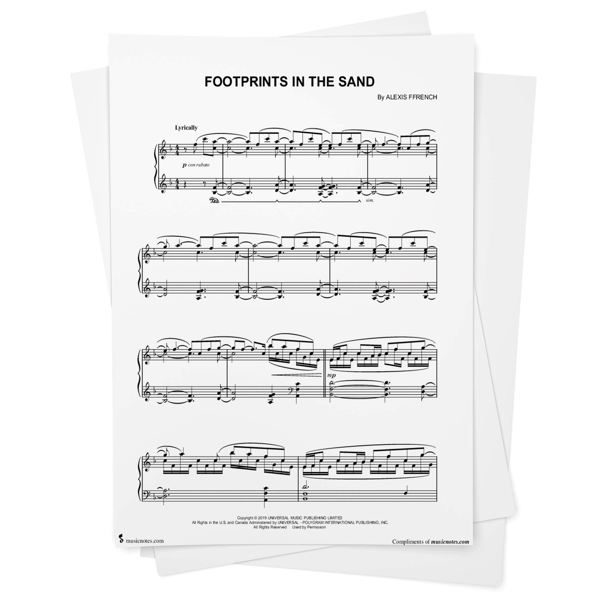 Detail Footprints In The Sand Sheet Music Nomer 22