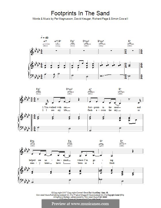 Detail Footprints In The Sand Sheet Music Nomer 33