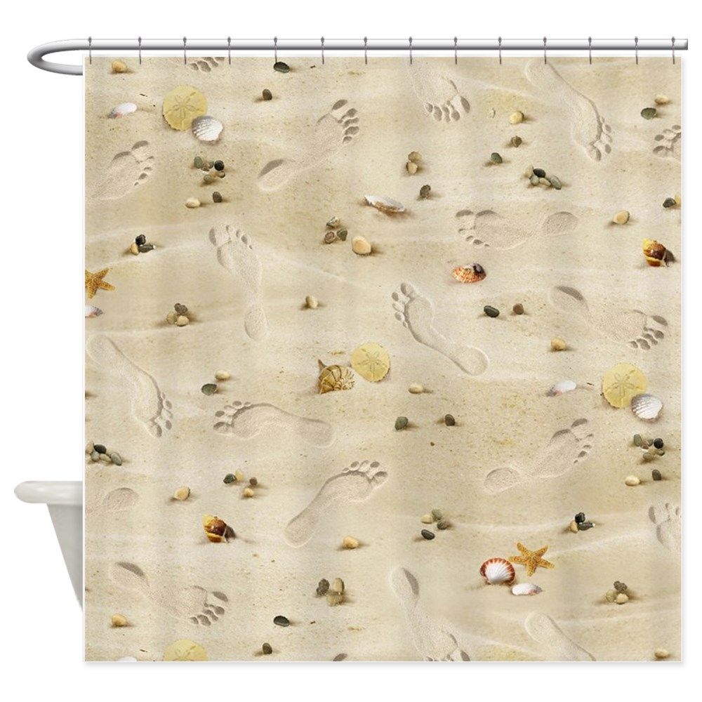Detail Footprints In The Sand Shower Curtain Nomer 10