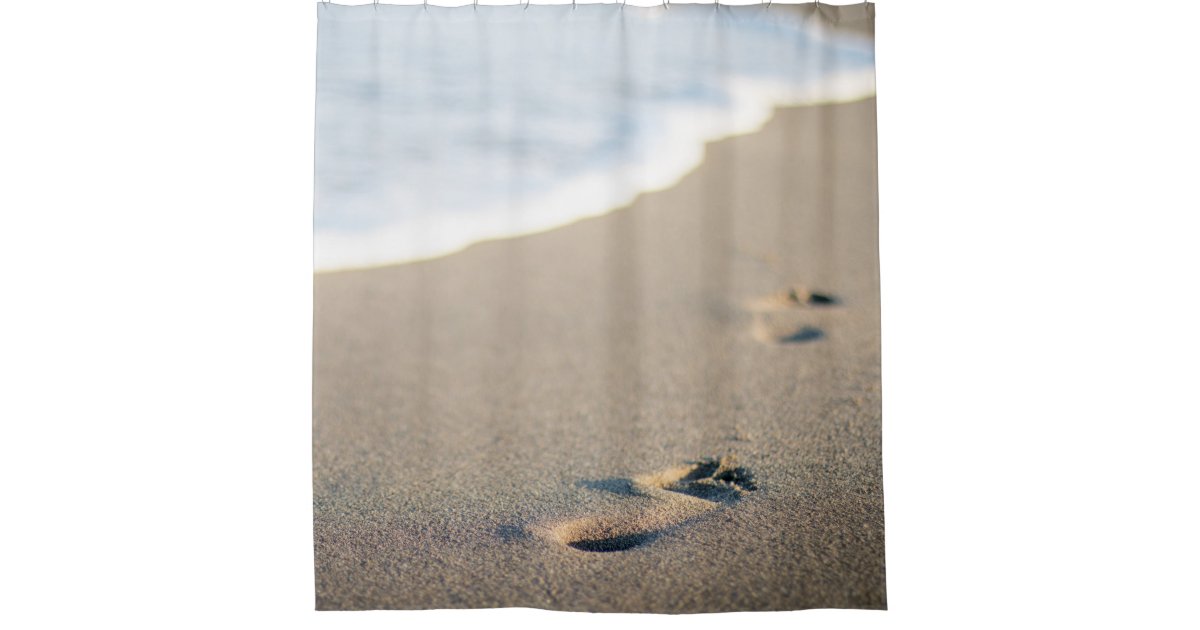 Detail Footprints In The Sand Shower Curtain Nomer 15