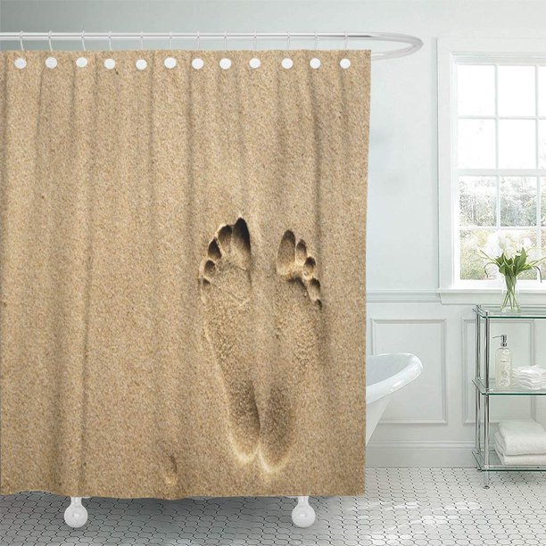Detail Footprints In The Sand Shower Curtain Nomer 23