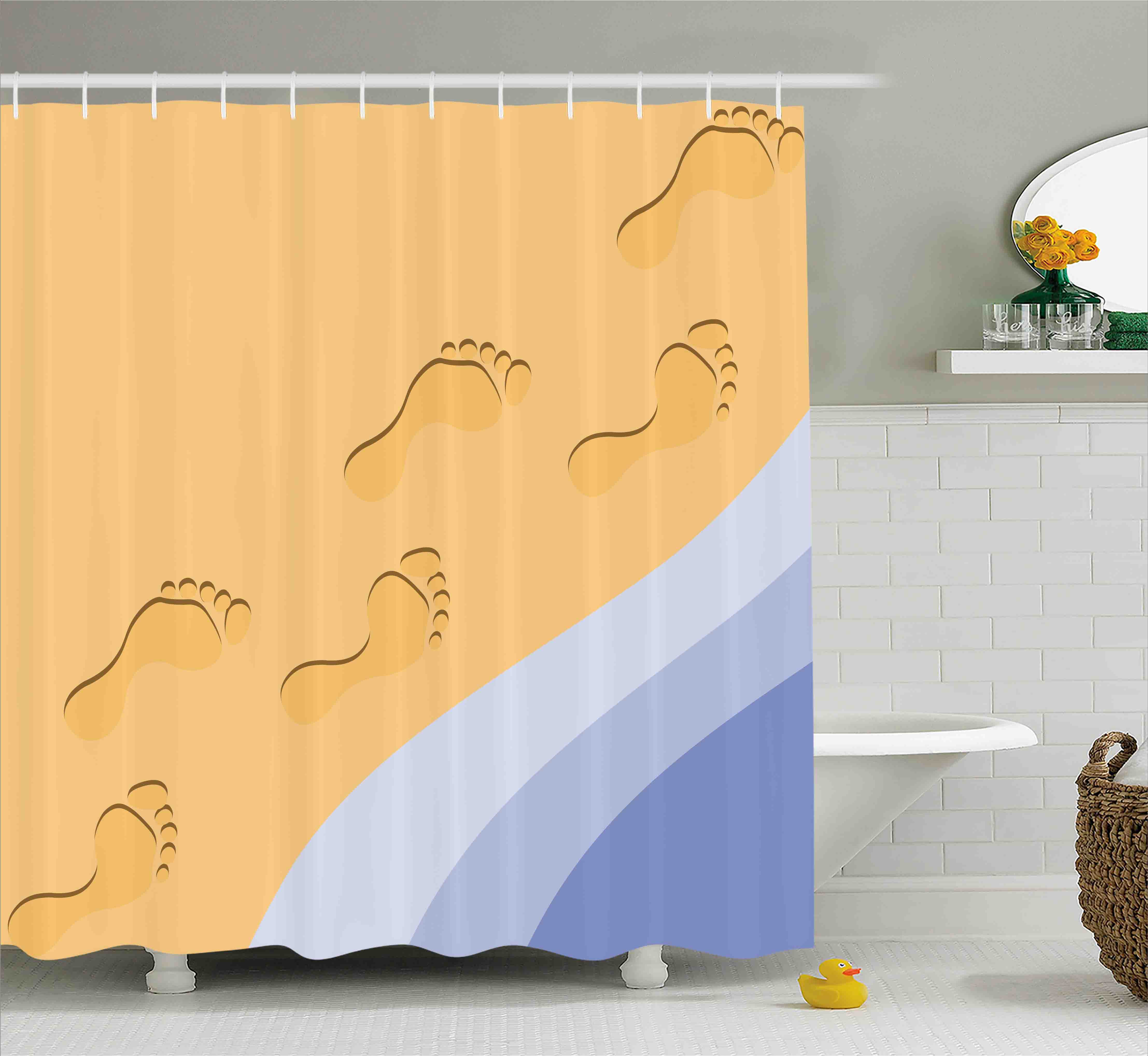 Detail Footprints In The Sand Shower Curtain Nomer 28