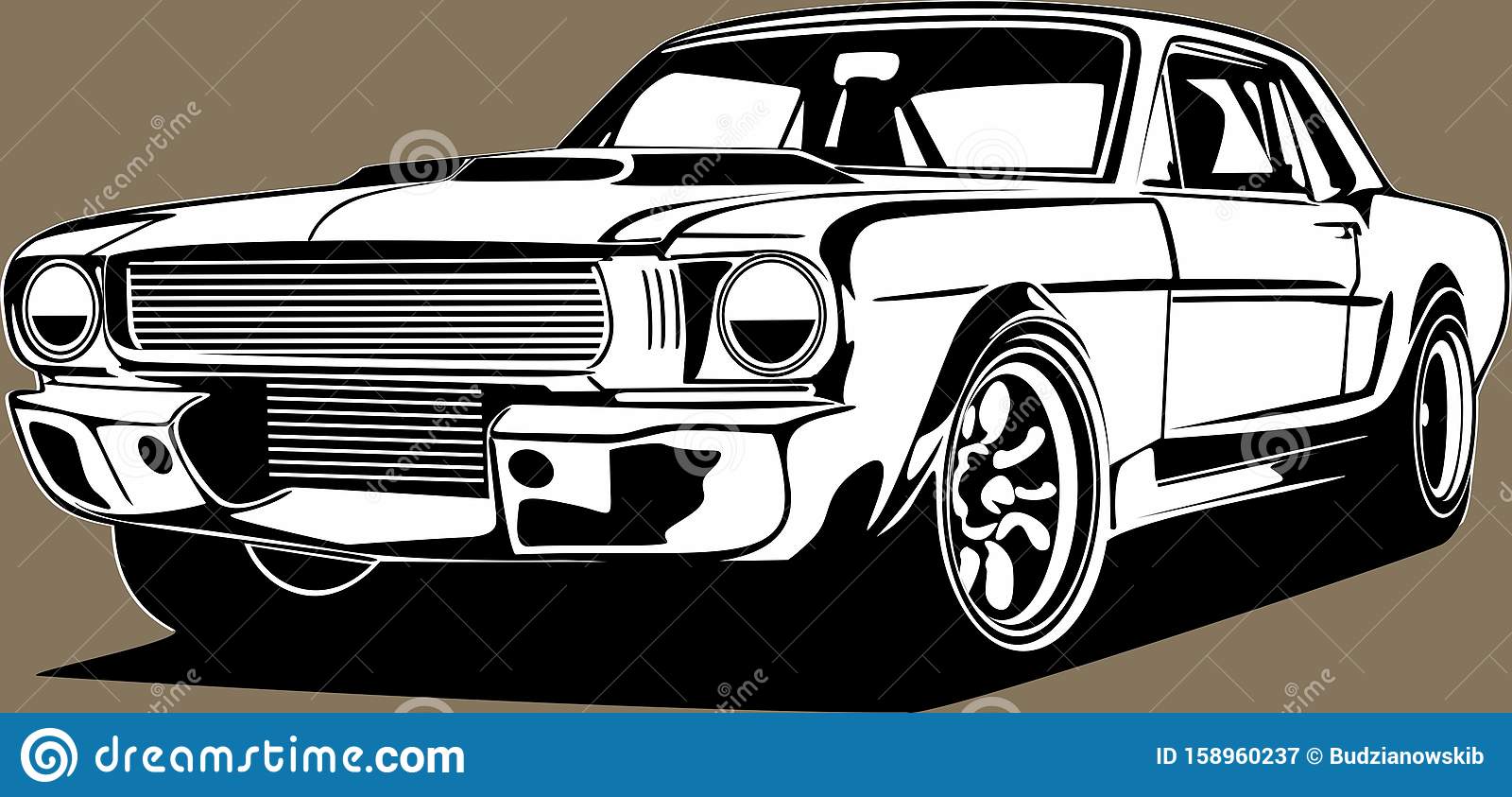 Detail Ford Mustang Clipart Black And White Nomer 14