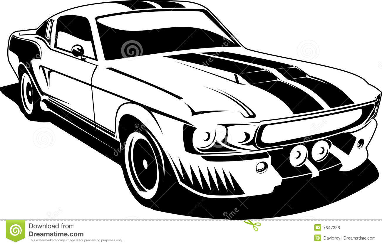 Detail Ford Mustang Clipart Black And White Nomer 2