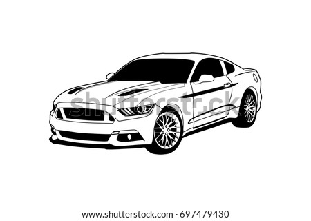 Detail Ford Mustang Clipart Black And White Nomer 20