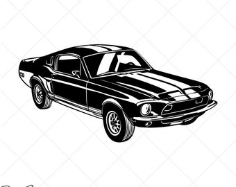 Detail Ford Mustang Clipart Black And White Nomer 46