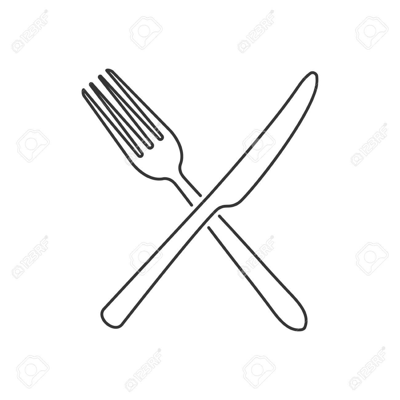 Detail Fork And Knife Clipart Nomer 27