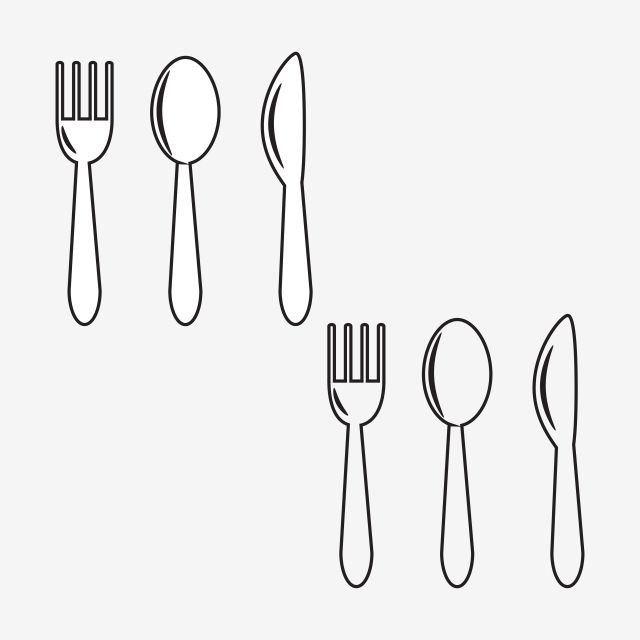 Detail Fork And Knife Clipart Black And White Nomer 17