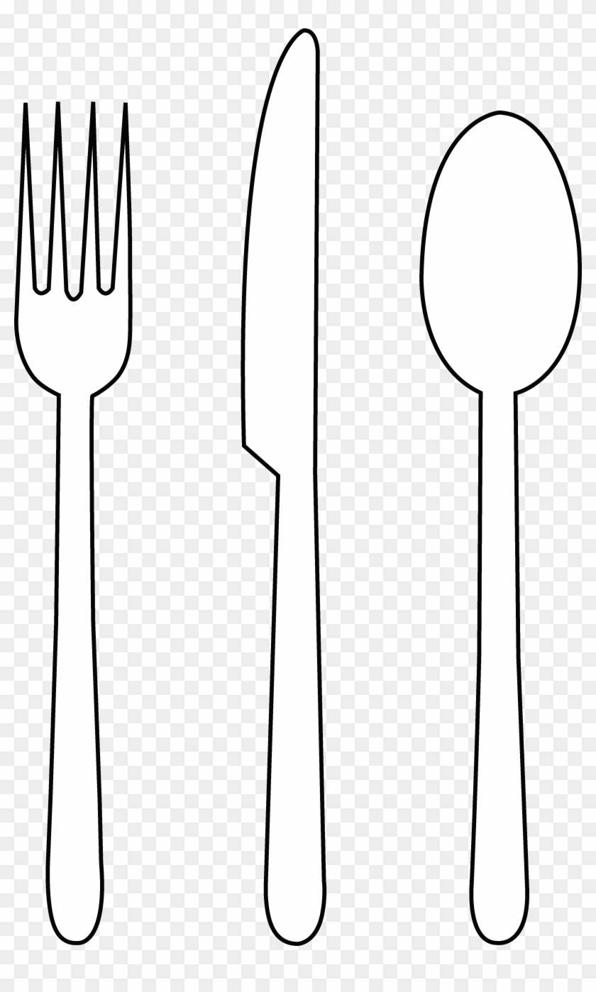 Detail Fork And Knife Clipart Black And White Nomer 23