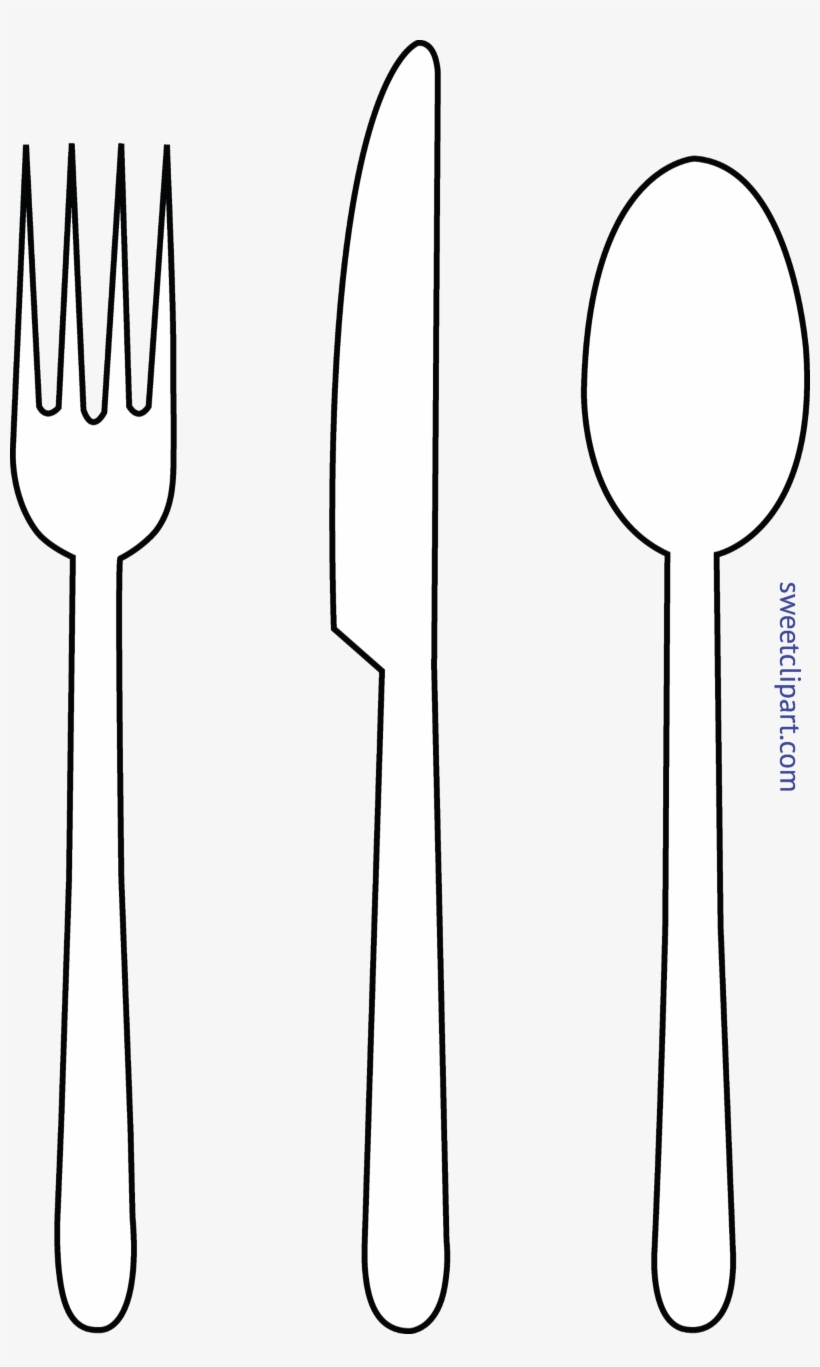 Detail Fork And Knife Clipart Black And White Nomer 48