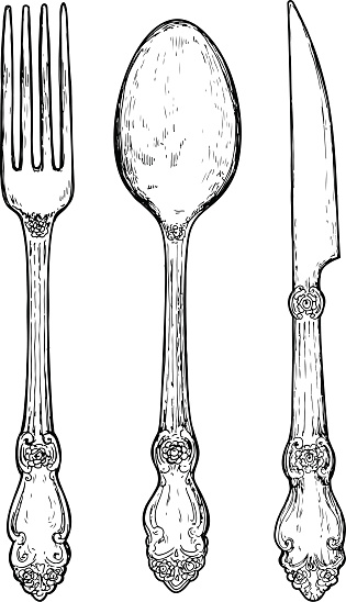 Detail Fork Knife Spoon Clipart Nomer 42