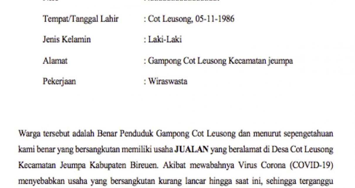 Detail Form Surat Keterangan Usaha Nomer 46