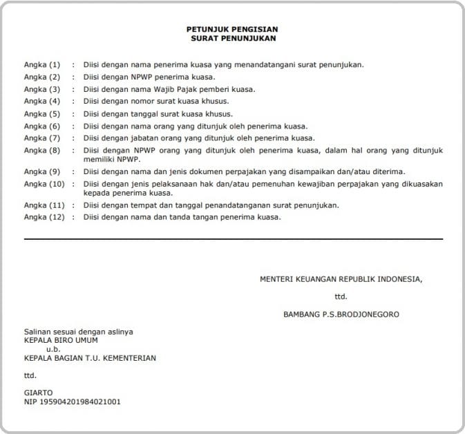 Detail Form Surat Penunjukan Nomer 29