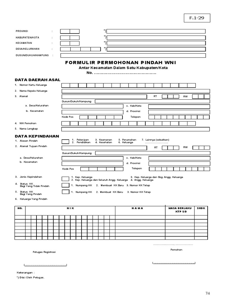 Detail Form Surat Pindah Antar Kecamatan Nomer 20