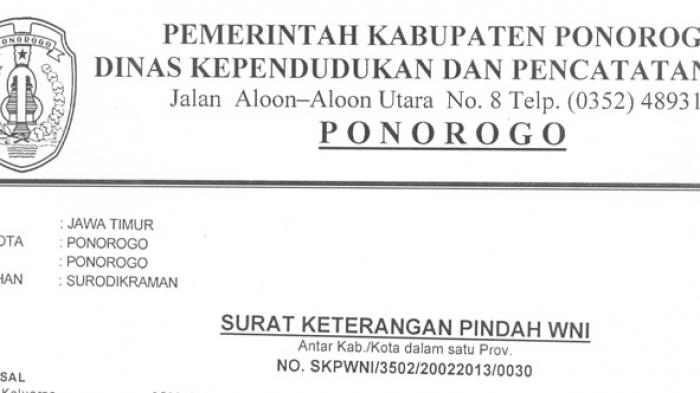 Detail Form Surat Pindah Antar Kecamatan Nomer 34