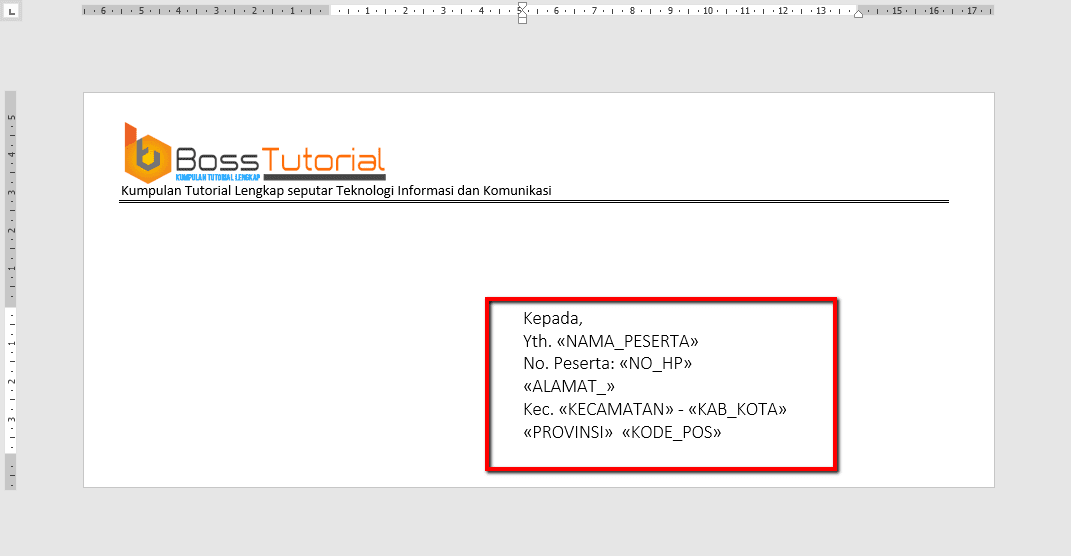 Detail Format Amplop Surat Nomer 13