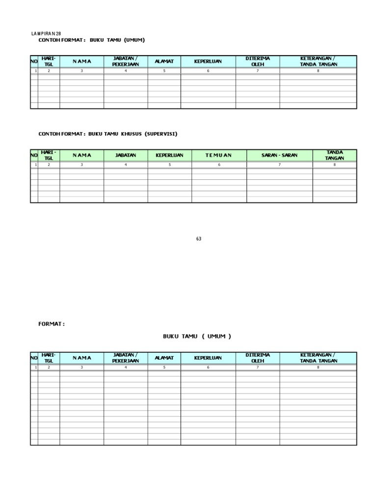 Detail Format Buku Tamu Excel Nomer 13