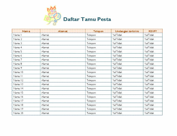 Detail Format Buku Tamu Excel Nomer 17