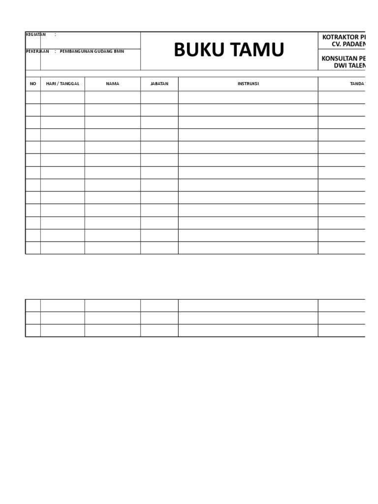 Detail Format Buku Tamu Excel Nomer 22