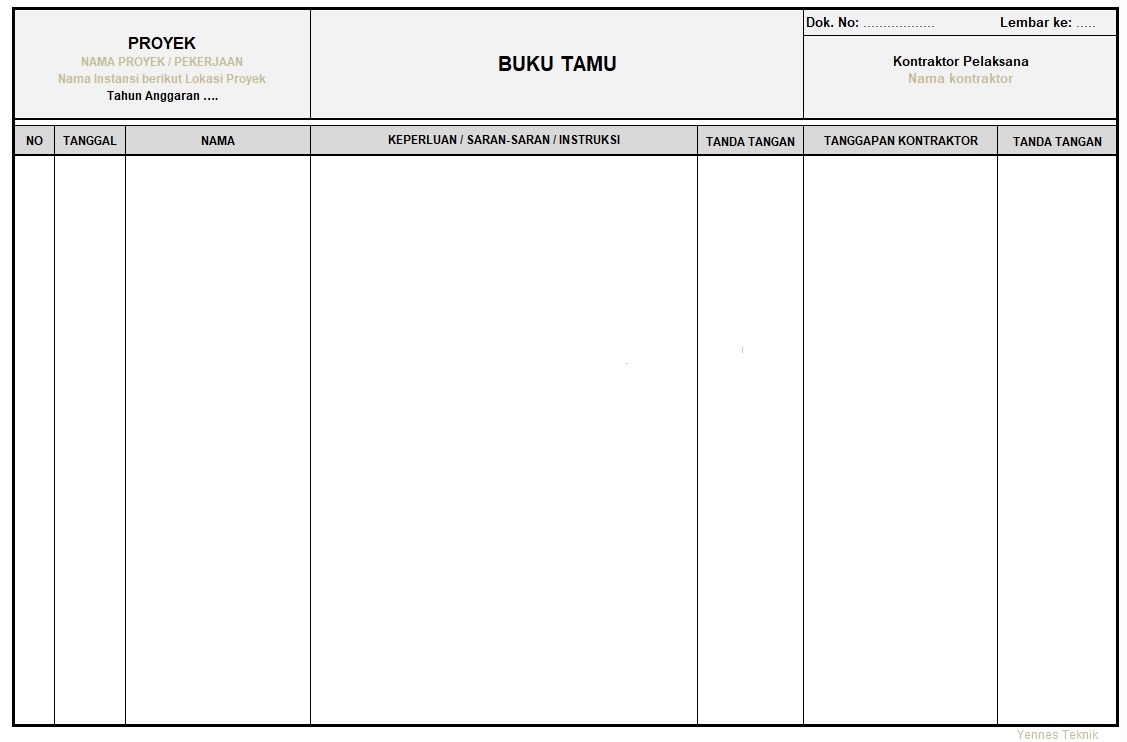 Detail Format Buku Tamu Excel Nomer 29
