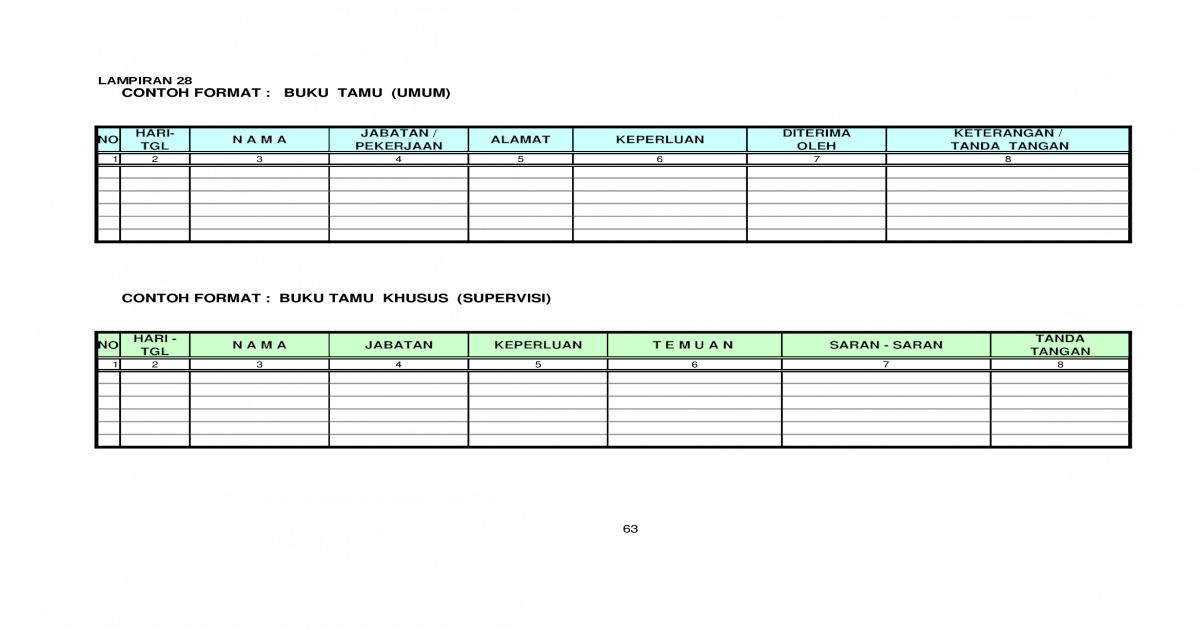 Detail Format Buku Tamu Excel Nomer 35