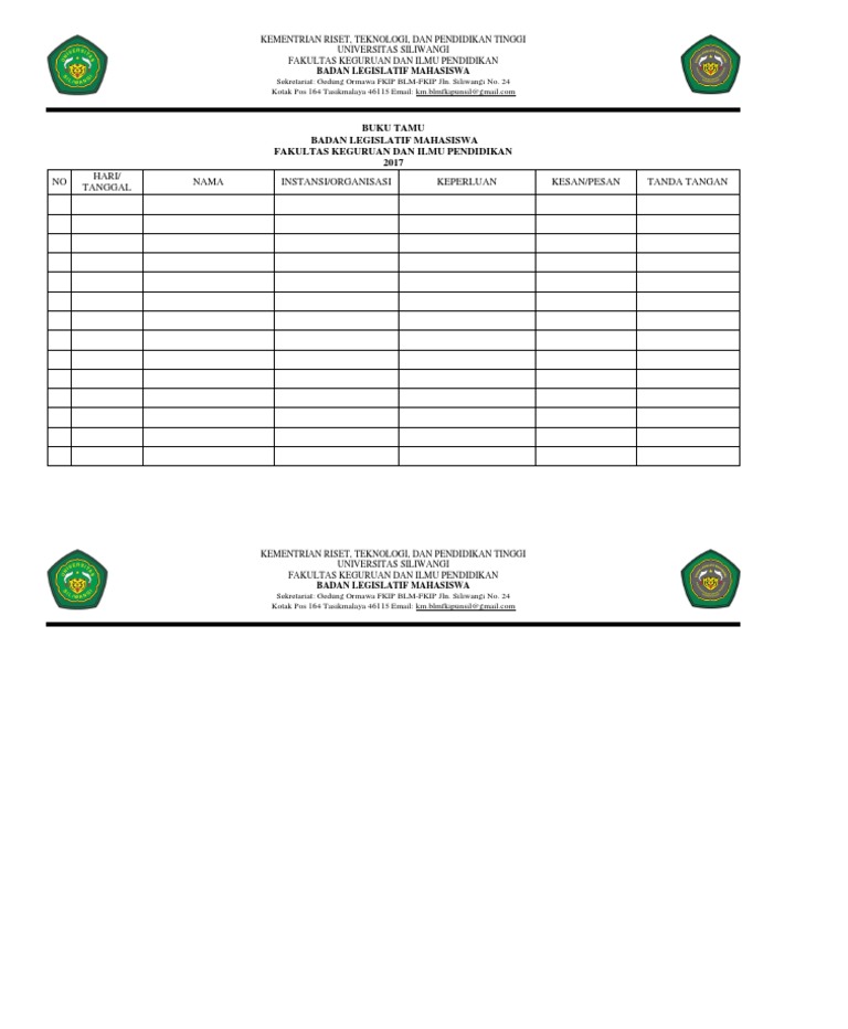 Detail Format Buku Tamu Excel Nomer 49