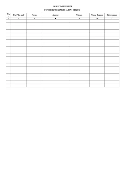 Detail Format Buku Tamu Excel Nomer 8