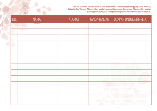 Detail Format Buku Tamu Undangan Pernikahan Nomer 12