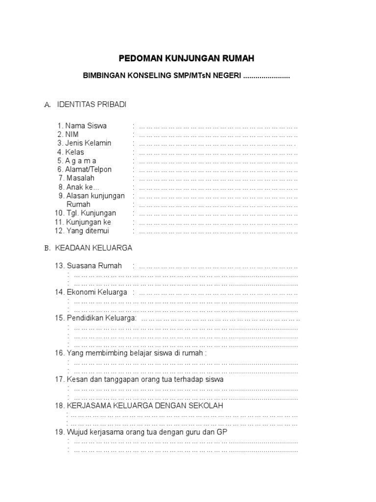 Detail Format Kunjungan Rumah Nomer 14