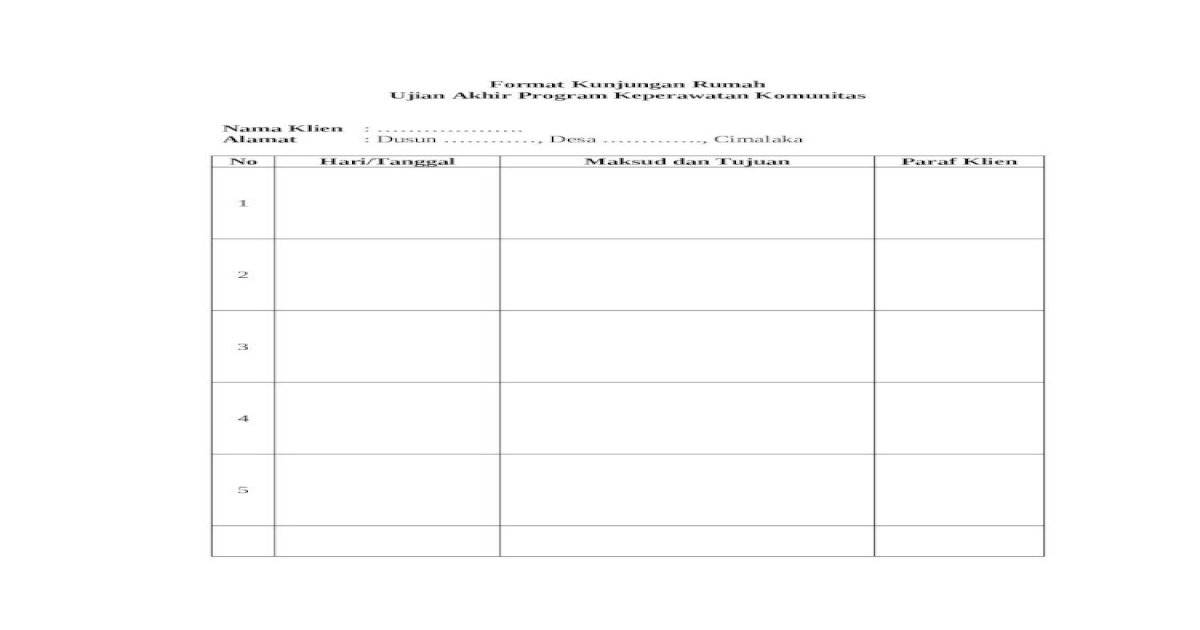 Detail Format Kunjungan Rumah Nomer 38